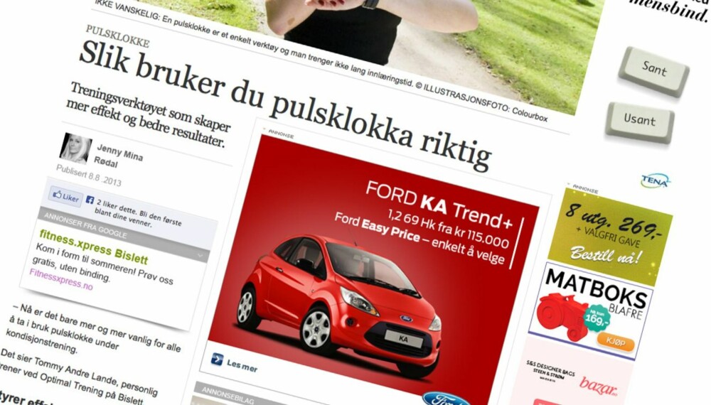 ENDRET: Slik blir den endrede annonsen som er bedre merket i tråd med PFU sine retningslinjer. ENDRET: Slik blir den endrede annonsen som er bedre merket i tråd med PFU sine retningslinjer.