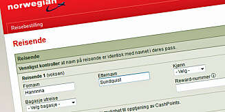 SKRIVEFEIL: Mindre endringer kan du gjøre gratis både hos Norwegian og SAS. SKRIVEFEIL: Mindre endringer kan du gjøre gratis både hos Norwegian og SAS.