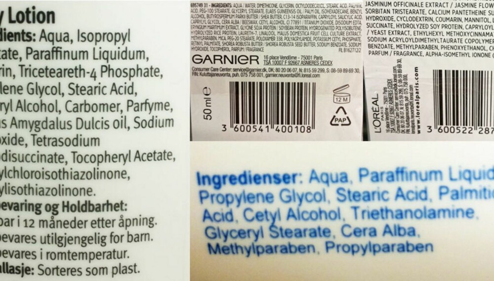 KAN TRIGGE ALLERGISK REAKSJON: Din hudtype kan avgjøre hvilke produkter du bør unngå i hudpleien. Typiske ingredienser som finnes i mange produkter, og som kan skape allergiske reaksjoner av ulik grad, er mineralolje, lanolin, isopropyl alkohol, acrylater og ulike typer parabener. KAN TRIGGE ALLERGISK REAKSJON: Din hudtype kan avgjøre hvilke produkter du bør unngå i hudpleien. Typiske ingredienser som finnes i mange produkter, og som kan skape allergiske reaksjoner av ulik grad, er mineralolje, lanolin, isopropyl alkohol, acrylater og ulike typer parabener.
