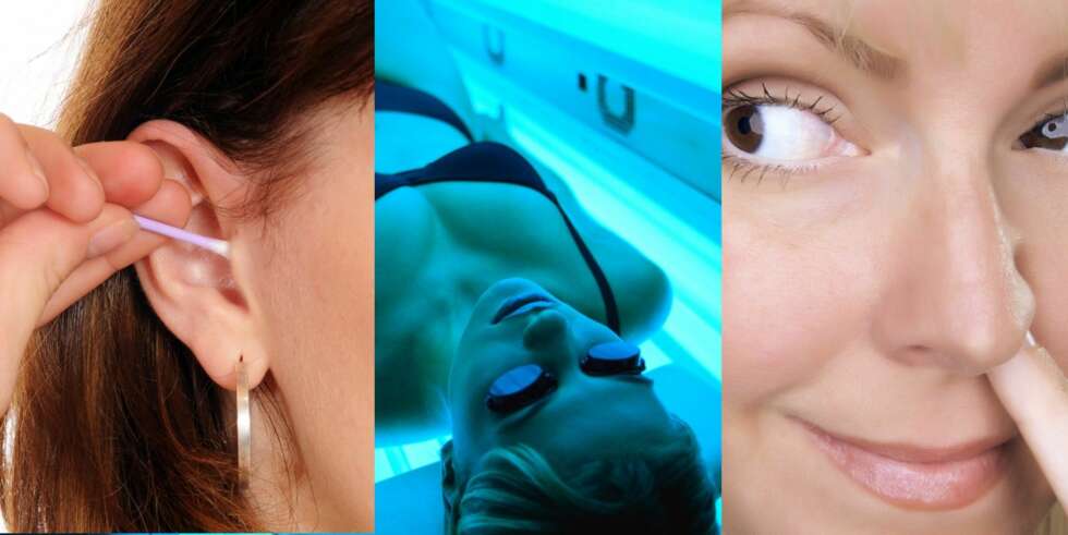 UHELDIG: Bruk av q-tips i ørene, solarium og nesepilling kan føre til små og store helseplager. UHELDIG: Bruk av q-tips i ørene, solarium og nesepilling kan føre til små og store helseplager.