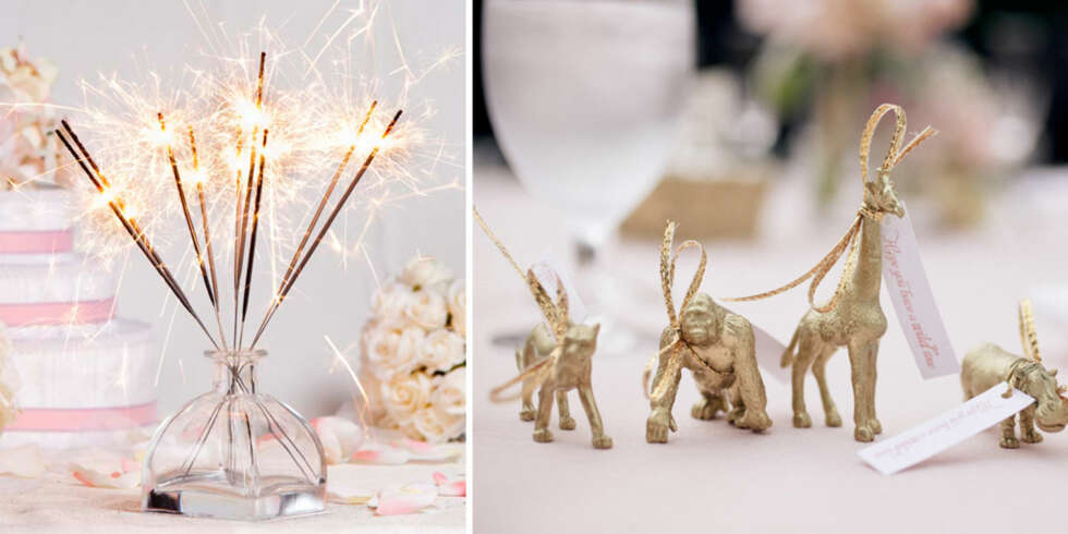 GLITTER: Lek dere med detaljer som gjør at gjestene sitter igjen med inntrukket av et helt unikt bryllup. GLITTER: Lek dere med detaljer som gjør at gjestene sitter igjen med inntrukket av et helt unikt bryllup.