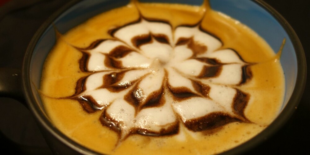 FERDIG: Gratulerer, du har laget din første latte art dekorasjon. FERDIG: Gratulerer, du har laget din første latte art dekorasjon.