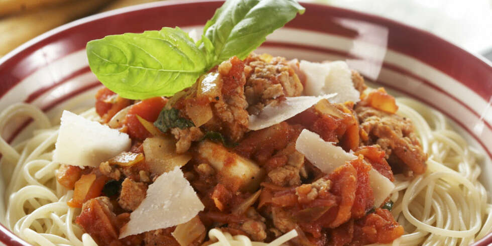 Dagens rett: Pasta med kyllingkjøttdeig Dagens rett: Pasta med kyllingkjøttdeig