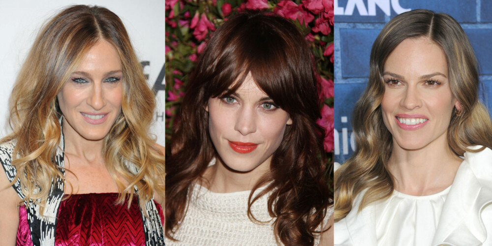 LENGDE: Sarah Jessica Parker, Alexa Chung og Hillary Swank har en lang ansiktsform. LENGDE: Sarah Jessica Parker, Alexa Chung og Hillary Swank har en lang ansiktsform.