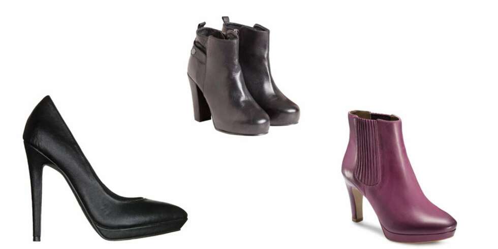 PASSENDE SKO: Pumps fra Din Sko, 399 kr, sorte ankelboots fra Samsøe Samsøe, 1700 kr, lilla ankelboots fra Ecco, 1700 kr. PASSENDE SKO: Pumps fra Din Sko, 399 kr, sorte ankelboots fra Samsøe Samsøe, 1700 kr, lilla ankelboots fra Ecco, 1700 kr.