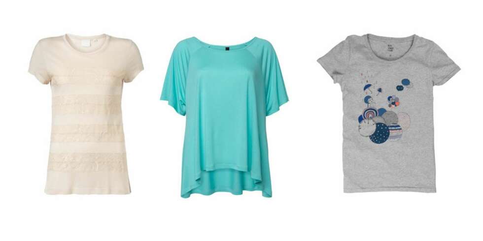 ENKELT: En topp med lite detaljer gjør at bysten ikke virker så stor. Fra venstre: In Wear, 499 kr, MQ, 199 kr, Beck Söndergaard, 499 kr. ENKELT: En topp med lite detaljer gjør at bysten ikke virker så stor. Fra venstre: In Wear, 499 kr, MQ, 199 kr, Beck Söndergaard, 499 kr.