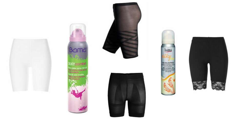BRUK UNDER: Du kan unngå klamme lår på flere måter. I dag får du tak i ulikt shapeundertøy, men du kan også spraye lårene med spray som selges i skobutikker. Silkespray skal sprayes på bare føtter slik at man unngår svette og glatte føtter, det er dermed trygt å bruke på huden. BRUK UNDER: Du kan unngå klamme lår på flere måter. I dag får du tak i ulikt shapeundertøy, men du kan også spraye lårene med spray som selges i skobutikker. Silkespray skal sprayes på bare føtter slik at man unngår svette og glatte føtter, det er dermed trygt å bruke på huden.