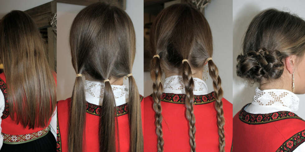 FLETTEKNUTE: Del håret inn i tre hestehaler som flettes. Dra i flettene for å gi god volum til flettene. Rull flettene opp. Skjul flettestrikkene inni eller bak fletteknuten og fest med fliseklemmer. Produkttips: Påfør en føngelé og gjerne litt saltvannsspray før føning som gir hold og støtte. Utstyr: Naturbørste, fliseklemmer og tynne, lite synlige hårstrikk. FLETTEKNUTE: Del håret inn i tre hestehaler som flettes. Dra i flettene for å gi god volum til flettene. Rull flettene opp. Skjul flettestrikkene inni eller bak fletteknuten og fest med fliseklemmer. Produkttips: Påfør en føngelé og gjerne litt saltvannsspray før føning som gir hold og støtte. Utstyr: Naturbørste, fliseklemmer og tynne, lite synlige hårstrikk.