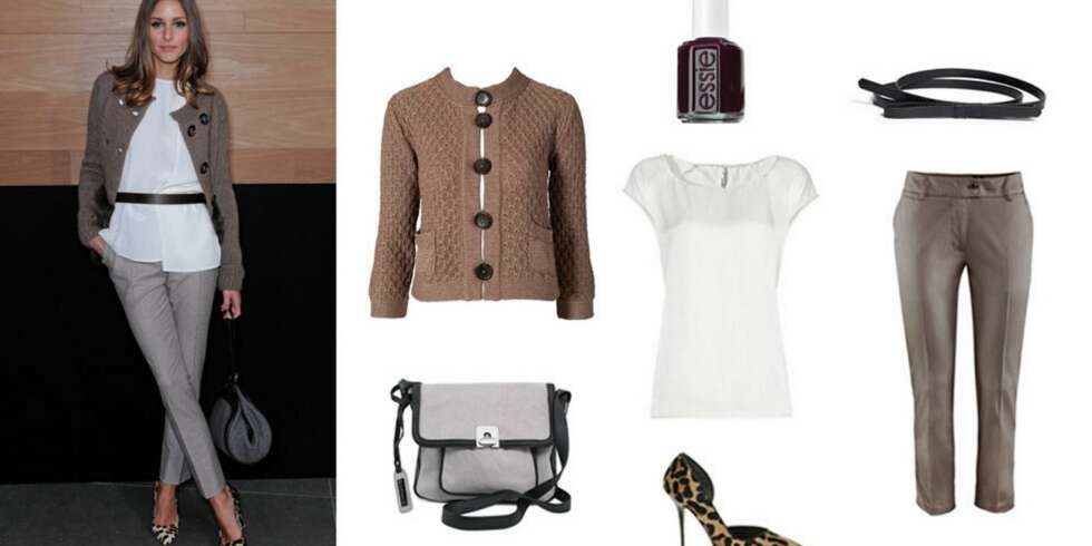 ALLTID ELEGANT: Denne looken er alltid en sikker vinner. Veske fra Friis&Company (479 kr), cardigan fra nelly (2095 kr), sko fra Asos.com (ca. 850 kr), bluse fra Mango (349 kr), neglelakk fra Essie (99 kr), bukse fra H&M (149 kr), belte fra Lindex (79,50 kr). ALLTID ELEGANT: Denne looken er alltid en sikker vinner. Veske fra Friis&Company (479 kr), cardigan fra nelly (2095 kr), sko fra Asos.com (ca. 850 kr), bluse fra Mango (349 kr), neglelakk fra Essie (99 kr), bukse fra H&M (149 kr), belte fra Lindex (79,50 kr).