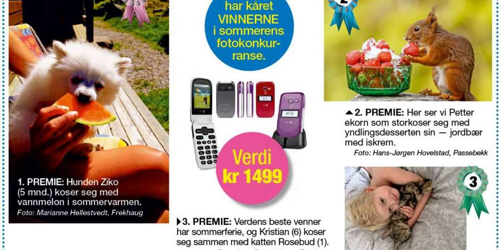 Vinnerne av årets sommer-fotokonkurranse presenteres i Hjemmet nr. 38/2014. Vinnerne av årets sommer-fotokonkurranse presenteres i Hjemmet nr. 38/2014.