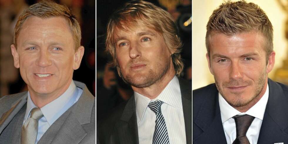 BLONDE KJEKKASER: Daniel Craig, Owen Wilson og David Beckham BLONDE KJEKKASER: Daniel Craig, Owen Wilson og David Beckham