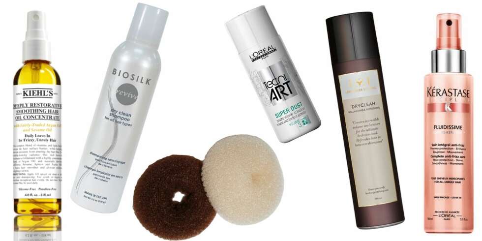 GODE PRODUKTER (f.v.): Kiehl's Deeply Restorative Smoothing Hair Oil Concentrate, kr 235. Biosil Dry Clean Shampoo, kr 199. Donuts fra Kicks, kr 49 per stk. L'Oréal Tecni.art Super Dust hårpudder, kr 199. Lernberger Dryclean Volumising and Refreshing tørrsjampo, kr 179. Kérastase Fluidissime Complete Anti-Frizz Care, kr 229. GODE PRODUKTER (f.v.): Kiehl's Deeply Restorative Smoothing Hair Oil Concentrate, kr 235. Biosil Dry Clean Shampoo, kr 199. Donuts fra Kicks, kr 49 per stk. L'Oréal Tecni.art Super Dust hårpudder, kr 199. Lernberger Dryclean Volumising and Refreshing tørrsjampo, kr 179. Kérastase Fluidissime Complete Anti-Frizz Care, kr 229.