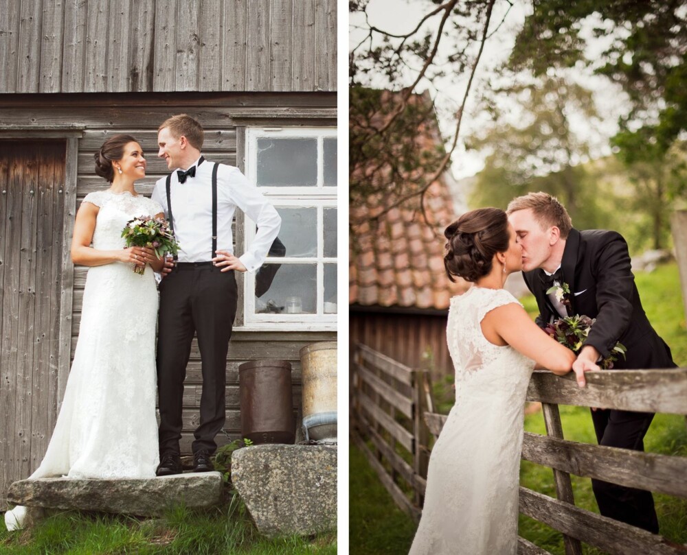 RUSTIKK STIL: Bildene ble tatt på Limagarden på Ålgård. Brudeparet ønsket en rustikk stil på bildene, og hadde sett seg ut stedet på forhånd. RUSTIKK STIL: Bildene ble tatt på Limagarden på Ålgård. Brudeparet ønsket en rustikk stil på bildene, og hadde sett seg ut stedet på forhånd.