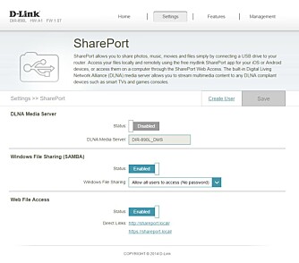 DELING: SharePort-funksjonen lar deg enkelt dele innholdet på en ekstern harddisk ved å plugge den til en av ruterens USB-porter. DELING: SharePort-funksjonen lar deg enkelt dele innholdet på en ekstern harddisk ved å plugge den til en av ruterens USB-porter.