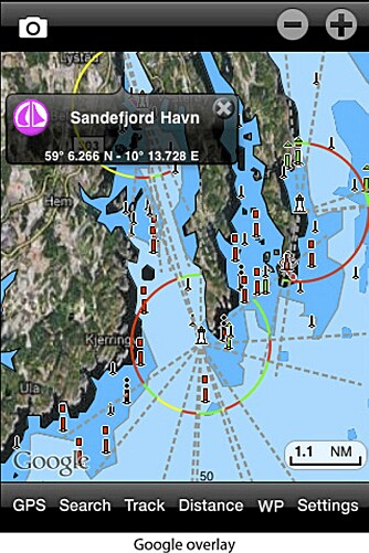 NAVIONICS: Navionics har også en god app for sjøen, men her må du ut med kroner for kartene. NAVIONICS: Navionics har også en god app for sjøen, men her må du ut med kroner for kartene.