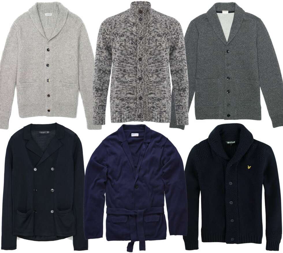 HYBRIDEN: Øverst fra venstre: Lysegrå cashmere fra Club Monaco, kr 2965. I strikk i grått og hvitt fra SAND, kr 1699. Grå og varm fra Club Monaco, kr 770. Dobbelspent fra Zara, kr 499. Tynn strikk med belte i livet fra Gant, kr 1040. Mørkeblå og ribestrikket fra Lyle & Scott, kr 1360. HYBRIDEN: Øverst fra venstre: Lysegrå cashmere fra Club Monaco, kr 2965. I strikk i grått og hvitt fra SAND, kr 1699. Grå og varm fra Club Monaco, kr 770. Dobbelspent fra Zara, kr 499. Tynn strikk med belte i livet fra Gant, kr 1040. Mørkeblå og ribestrikket fra Lyle & Scott, kr 1360.