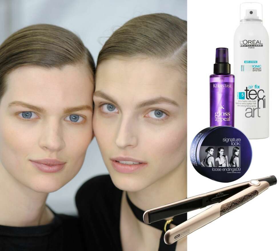 SIDESKILL: En stram og maskulin frisyre passer fint til sesongens svarte trend. Superglamorøst og lekkert blir det med naturlig makeup og matt hud. Produkter til høyre: L'Oréal Professionnel Air Fix, kr 219. Kérastase Gloss Appeal, kr 275. Redken Loose Endings Flexible Defining Cream, kr 273. Björn Axén Style & Straight, kr 499. SIDESKILL: En stram og maskulin frisyre passer fint til sesongens svarte trend. Superglamorøst og lekkert blir det med naturlig makeup og matt hud. Produkter til høyre: L'Oréal Professionnel Air Fix, kr 219. Kérastase Gloss Appeal, kr 275. Redken Loose Endings Flexible Defining Cream, kr 273. Björn Axén Style & Straight, kr 499.