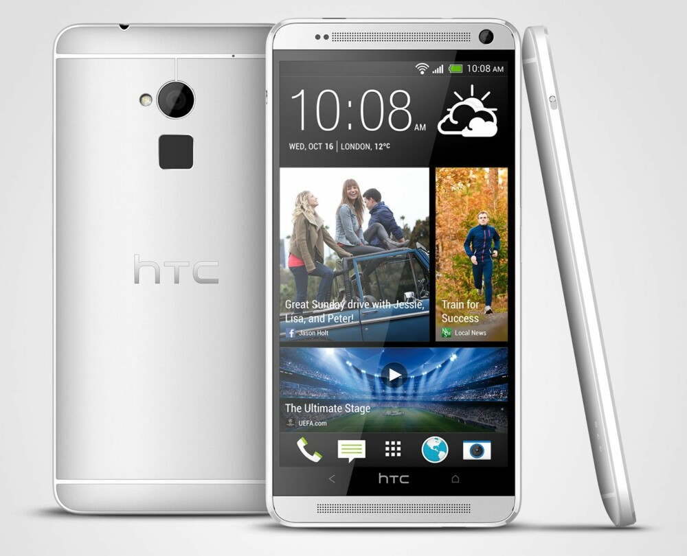 STOR: HTC One max er en stor og tung mobil. Den er over en cm tykk på det tykkeste, og veier hele 217 gram. STOR: HTC One max er en stor og tung mobil. Den er over en cm tykk på det tykkeste, og veier hele 217 gram.