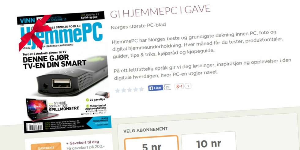 SMART GAVE: Gi kunnskap til jul. Alle trenger på fyll av digital kompetanse. I HjemmePC får du kjøpsråd, guider, tester, innføringer og reportasjer hver måned. SMART GAVE: Gi kunnskap til jul. Alle trenger på fyll av digital kompetanse. I HjemmePC får du kjøpsråd, guider, tester, innføringer og reportasjer hver måned.