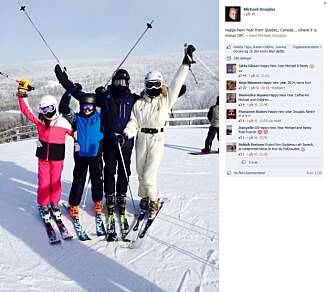 Mye å feire: Carys, Dylan, Michael og Catherine jublet sammen på toppen av skibakken i Mont Tremblant i Canada. Det er Michael selv som har lagt ut bildet på sin Facebook-konto. Mye å feire: Carys, Dylan, Michael og Catherine jublet sammen på toppen av skibakken i Mont Tremblant i Canada. Det er Michael selv som har lagt ut bildet på sin Facebook-konto.