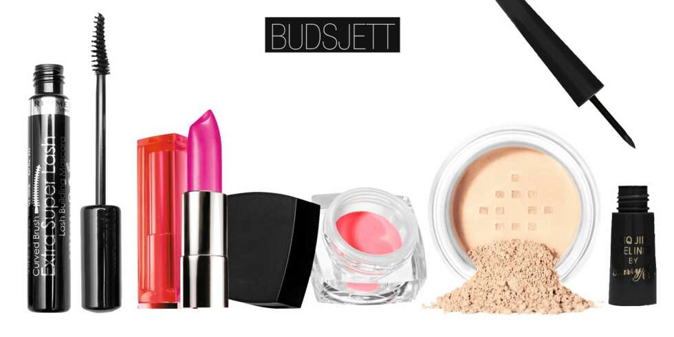 KNALLROSA PÅ BUDSJETT: Fra venstre: Rimmel Mascara, kr 51. Maybelline Color sensational lipstick, kr 125. e.l.f. Cream blush, kr 34. e.l.f. Mineral foundation, kr 45. Barry M Eye liner, kr 49. Totalt: kr 304 kr. KNALLROSA PÅ BUDSJETT: Fra venstre: Rimmel Mascara, kr 51. Maybelline Color sensational lipstick, kr 125. e.l.f. Cream blush, kr 34. e.l.f. Mineral foundation, kr 45. Barry M Eye liner, kr 49. Totalt: kr 304 kr.