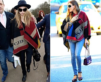 POPULÆR BLANT KJENDISENE: Burberry sin poncho med blokk-print ble meget populær blant kjendisene i fjor høst, og du kunne til og med få initialene dine på plagget. POPULÆR BLANT KJENDISENE: Burberry sin poncho med blokk-print ble meget populær blant kjendisene i fjor høst, og du kunne til og med få initialene dine på plagget.