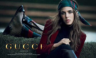 KAMPANJEMODELL: Charlotte Casiraghi har vært representant for motehuset Gucci de siste tre årene, og vært deres ansikt utad i flere kampanjer. Her fra høstkampanjen 2012 KAMPANJEMODELL: Charlotte Casiraghi har vært representant for motehuset Gucci de siste tre årene, og vært deres ansikt utad i flere kampanjer. Her fra høstkampanjen 2012