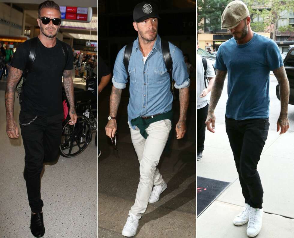 CASUAL COOL: Hverdagsstilen til David Beckham er ganske avslappet. Han går ofte i jeans, T-skjorter og denimskjorter - hodeplagg er også en favoritt. CASUAL COOL: Hverdagsstilen til David Beckham er ganske avslappet. Han går ofte i jeans, T-skjorter og denimskjorter - hodeplagg er også en favoritt.