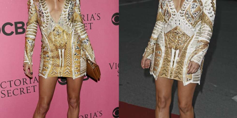 FRANSK DESIGN: Alessandra Ambrosio (til venstre) og Kim Kardashian har begge lagt sin elsk på design fra Balmain. FRANSK DESIGN: Alessandra Ambrosio (til venstre) og Kim Kardashian har begge lagt sin elsk på design fra Balmain.