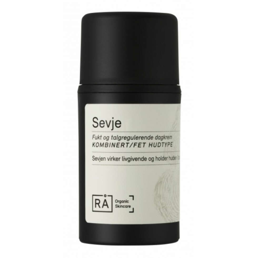 TALGREGULERENDE DAGKREM: Sevje fra Rå Organic Skincare, kr 390. TALGREGULERENDE DAGKREM: Sevje fra Rå Organic Skincare, kr 390.