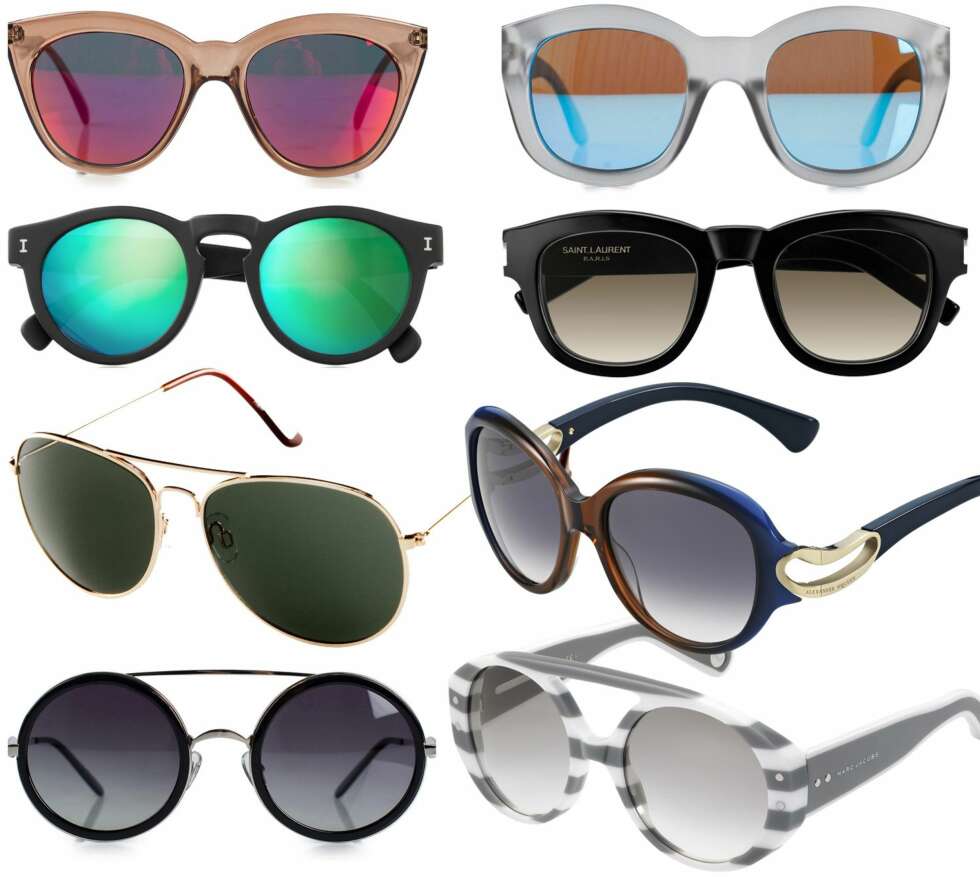 FLERE FINE VARIANTER: Det er ingen grunn til å pakke vekk solbrillene dine - tross litt kaldere dager. Høsten byr på både klassikere, cateye og vintage-inspirerte varianter. Øverst fra venstre: Le Specs/Nelly.com, kr 549. Le Specs, kr 549. Illesteva/Net-a-porter.com, kr 1700. Saint Laurent, kr 2475. H&M, kr 50. Alexander McQueen, kr 2590. Wildfox, kr 1895. Marc Jacobs, kr 3375. FLERE FINE VARIANTER: Det er ingen grunn til å pakke vekk solbrillene dine - tross litt kaldere dager. Høsten byr på både klassikere, cateye og vintage-inspirerte varianter. Øverst fra venstre: Le Specs/Nelly.com, kr 549. Le Specs, kr 549. Illesteva/Net-a-porter.com, kr 1700. Saint Laurent, kr 2475. H&M, kr 50. Alexander McQueen, kr 2590. Wildfox, kr 1895. Marc Jacobs, kr 3375.
