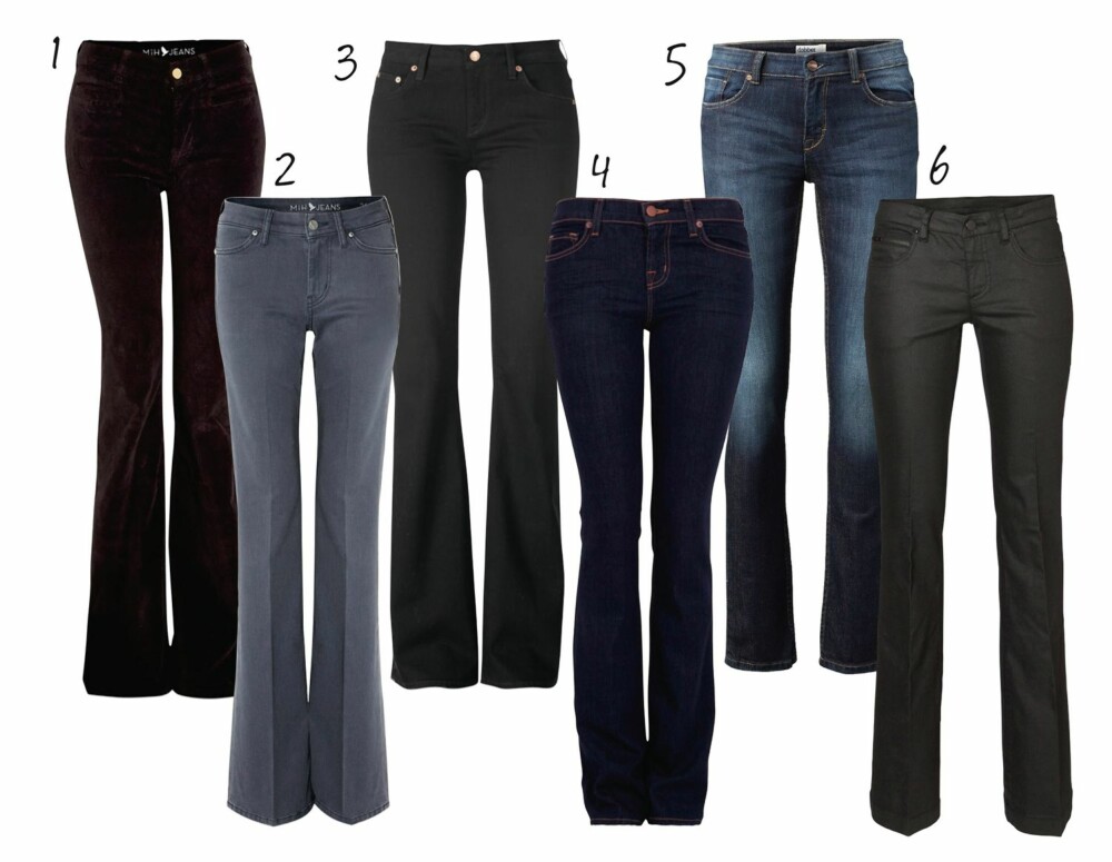 SLENG: 1. Made in Heaven, kr 1510. 2. Made in Heaven, kr 1790. 3. Gina Tricot, kr 499. 4. JBrand, kr 1830. 5. MQ, 599,- 6. YAS, kr 400. SLENG: 1. Made in Heaven, kr 1510. 2. Made in Heaven, kr 1790. 3. Gina Tricot, kr 499. 4. JBrand, kr 1830. 5. MQ, 599,- 6. YAS, kr 400.