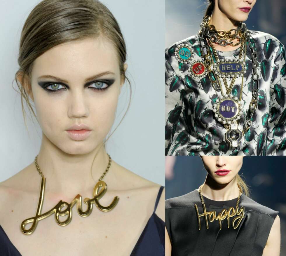 LOVE, HAPPY OG HOT: Ikke akkurat upassende at det er nettopp det som er budskapet på smykkene fra Lanvin. De aller fleste har nemlig forelsket seg helt i disse variantene. LOVE, HAPPY OG HOT: Ikke akkurat upassende at det er nettopp det som er budskapet på smykkene fra Lanvin. De aller fleste har nemlig forelsket seg helt i disse variantene.