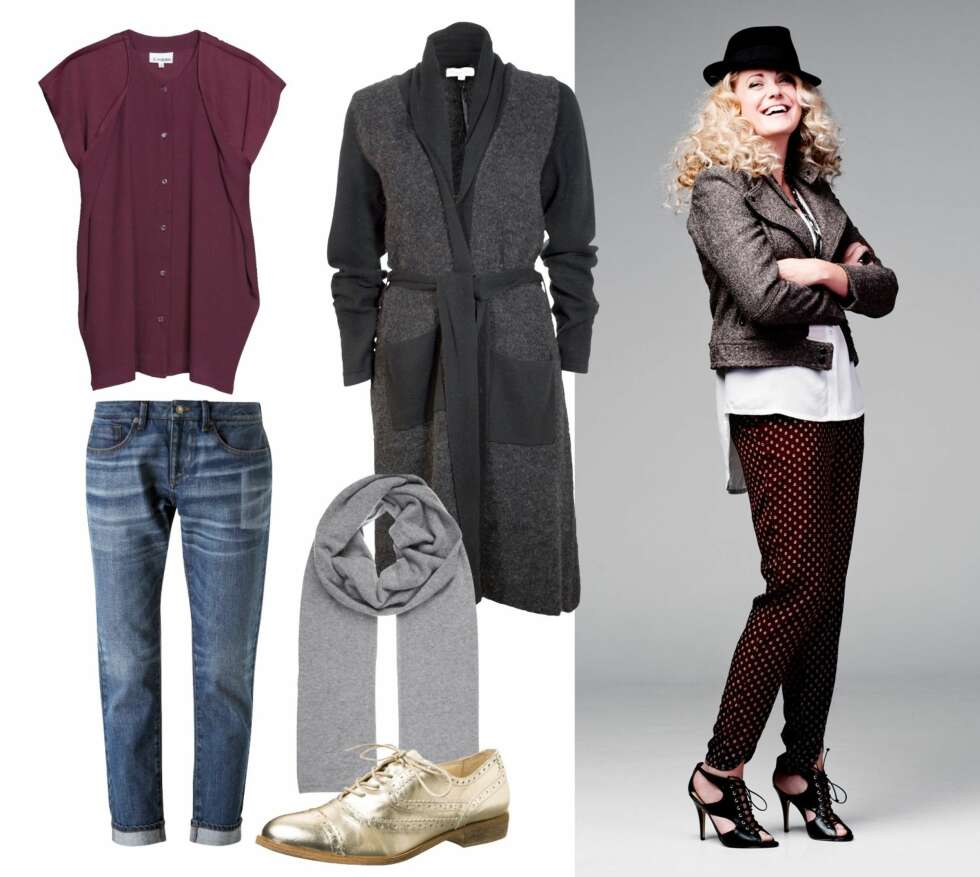 FØRSTE LOOK: Thea har på seg en jakke fra H&M, kr 499. Bukse fra H&M, kr 199. Skjorte fra Vero Moda, kr 299. Sko fra Aldo, kr 1200. Hatt fra H&M, kr 149. Smykke fra Mango, kr 169. Ring fra Mango, kr 129. Topp fra Sca Ulven, kr 2400. Produktforslag til venstre: Topp fra Sca Ulven, kr 2400. Kåpe fra Jade, kr 1600. Jeans fra Kio-mi, kr 699. Skjerf fra Samsøe&Samsøe, kr 999. Sko fra Kiomi, kr 949. FØRSTE LOOK: Thea har på seg en jakke fra H&M, kr 499. Bukse fra H&M, kr 199. Skjorte fra Vero Moda, kr 299. Sko fra Aldo, kr 1200. Hatt fra H&M, kr 149. Smykke fra Mango, kr 169. Ring fra Mango, kr 129. Topp fra Sca Ulven, kr 2400. Produktforslag til venstre: Topp fra Sca Ulven, kr 2400. Kåpe fra Jade, kr 1600. Jeans fra Kio-mi, kr 699. Skjerf fra Samsøe&Samsøe, kr 999. Sko fra Kiomi, kr 949.