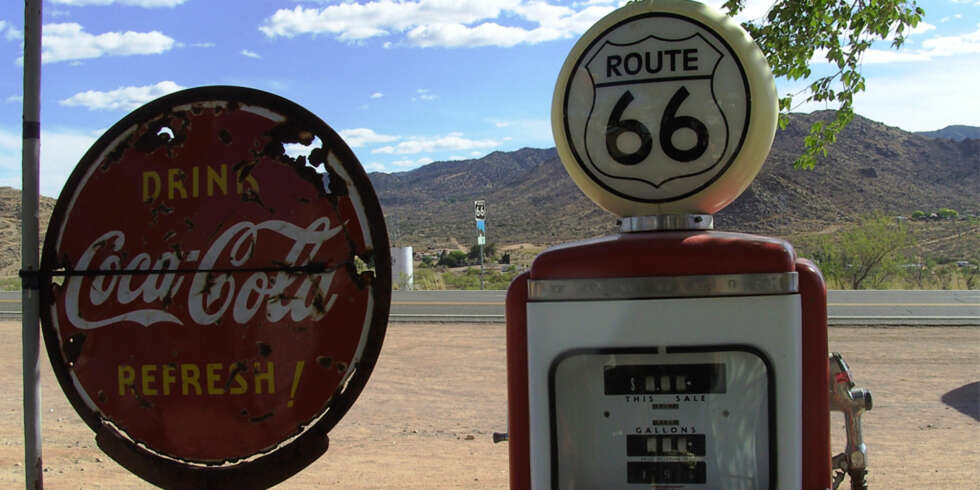 NOSTALGISK: Route 66 er selve bildet på et USA fra en svunnen tid. NOSTALGISK: Route 66 er selve bildet på et USA fra en svunnen tid.