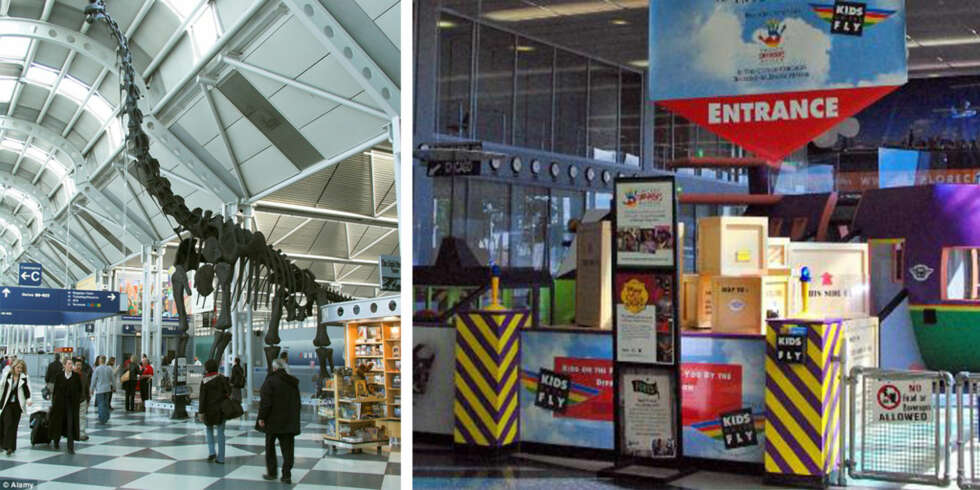 CHICAGO: På den enorme O'Hare flyplassen i Chicago finner du både et diger dinosaur og et fantastisk lekeland for de små. CHICAGO: På den enorme O'Hare flyplassen i Chicago finner du både et diger dinosaur og et fantastisk lekeland for de små.