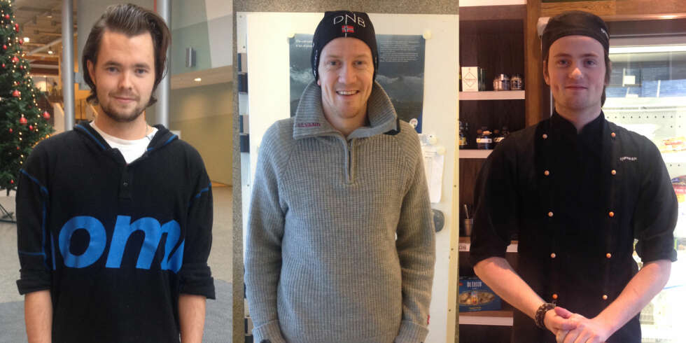 JULEGAVE FRA DAMA: Hverken Jonas, Johannes og Martin ønsker seg rynkekrem, boksere eller noe som tyder på at de må forandre seg. FOTO: Jenny Mina Rødahl JULEGAVE FRA DAMA: Hverken Jonas, Johannes og Martin ønsker seg rynkekrem, boksere eller noe som tyder på at de må forandre seg. FOTO: Jenny Mina Rødahl