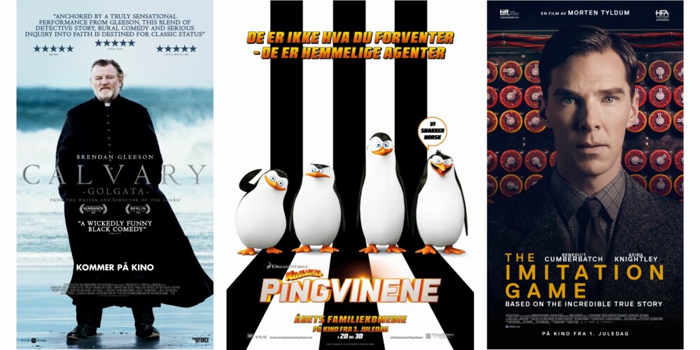 PÅ KINO: Disse tre er blant filmene har premiere i jula. FOTO: Produsentene. PÅ KINO: Disse tre er blant filmene har premiere i jula. FOTO: Produsentene.