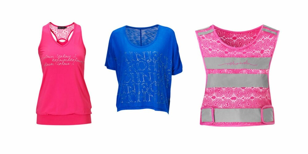FARGER: Fra venstre: Tove Loose Racerback, 399 kr, Lily Loose Short Tee, 349 kr, Refleksvest, 299 kr. FARGER: Fra venstre: Tove Loose Racerback, 399 kr, Lily Loose Short Tee, 349 kr, Refleksvest, 299 kr.
