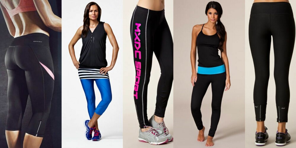 TIGHTS: Fra venstre: Rönisch Anti Shake, 699 kr, Röhnisch Tone Shiny Tights, 499 kr, MXDC Sport, 599 kr, Drop of Mindfulness, 499 kr, Reebok, 499 kr. TIGHTS: Fra venstre: Rönisch Anti Shake, 699 kr, Röhnisch Tone Shiny Tights, 499 kr, MXDC Sport, 599 kr, Drop of Mindfulness, 499 kr, Reebok, 499 kr.