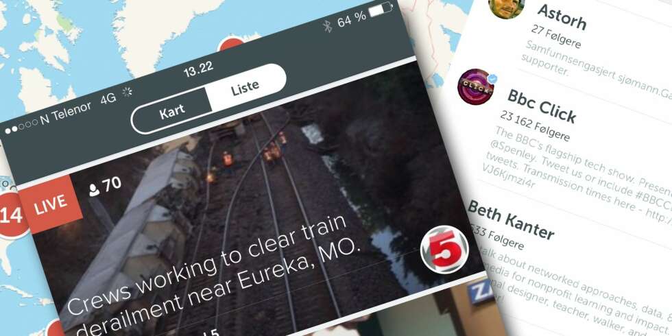 PERISCOPE: Nå tar direktesendt video fra mobilen av. Twitter-eide Periscope ser ut til stadig å vinne popularitet. PERISCOPE: Nå tar direktesendt video fra mobilen av. Twitter-eide Periscope ser ut til stadig å vinne popularitet.