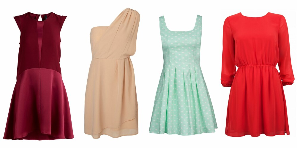 MINIKJOLER (f.v.): Yas, kr 749. Vero Moda, kr 300. New Yorker, kr 199. Bik Bok, kr 199. MINIKJOLER (f.v.): Yas, kr 749. Vero Moda, kr 300. New Yorker, kr 199. Bik Bok, kr 199.