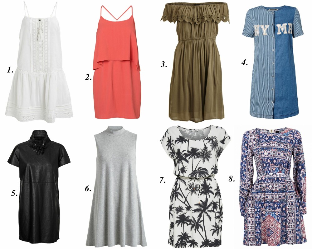 FLERE VALG: 1. Vila, kr 349. 2. Vero Moda, kr 249. 3. Vila, kr 349. 4. Vero Moda, kr 299. 5. Vero Moda, kr 400., 6. Vila, kr 159. 7. Only, kr 199. Bik Bok, kr 299. FLERE VALG: 1. Vila, kr 349. 2. Vero Moda, kr 249. 3. Vila, kr 349. 4. Vero Moda, kr 299. 5. Vero Moda, kr 400., 6. Vila, kr 159. 7. Only, kr 199. Bik Bok, kr 299.
