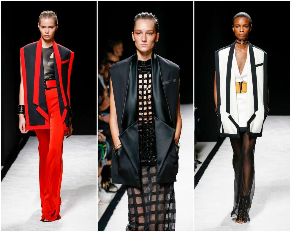 SOFISTIKERT: Balmain gikk for en stram, sofistikert stil, med symmetriske og rene linjer. SOFISTIKERT: Balmain gikk for en stram, sofistikert stil, med symmetriske og rene linjer.