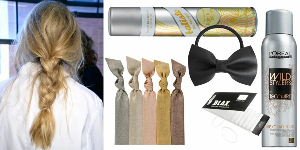 RUFSETE FLETTE: Vi har lagt vår elsk på den rufsete fletten hos Michael Kors. Tørrsjampo, Light & Blond fra Batiste, kr. 79. Hårstrikker i farger fra Emi-jay, kr. 79. Hårstrikk med sløyfe fra Pieces, kr. 60. Hårstrikker fra Blax, 8 stk, kr. 79. Hårpulver Techni Art Wild Stylers Next Day Hair fra L'oréal Professionnel, kr. 229. RUFSETE FLETTE: Vi har lagt vår elsk på den rufsete fletten hos Michael Kors. Tørrsjampo, Light & Blond fra Batiste, kr. 79. Hårstrikker i farger fra Emi-jay, kr. 79. Hårstrikk med sløyfe fra Pieces, kr. 60. Hårstrikker fra Blax, 8 stk, kr. 79. Hårpulver Techni Art Wild Stylers Next Day Hair fra L'oréal Professionnel, kr. 229.
