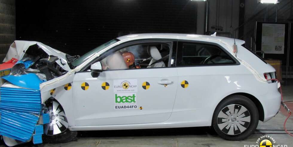 KRASJ: Audi har i mange år fått toppscore hos Euro NCAP, som denne A3-en. KRASJ: Audi har i mange år fått toppscore hos Euro NCAP, som denne A3-en.