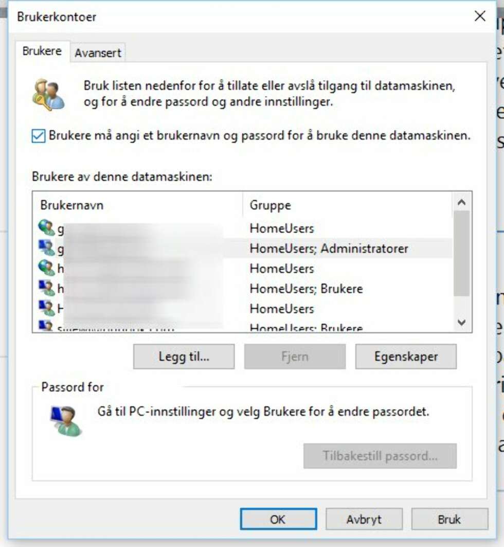 SKRU AV PÅLOGGING: Vi anbefaler det ikke, men du kan skru av påloggingen i Windows 10. Det kan være nyttige for enkelte brukere som har problemer med å huske brukernavn og passord. SKRU AV PÅLOGGING: Vi anbefaler det ikke, men du kan skru av påloggingen i Windows 10. Det kan være nyttige for enkelte brukere som har problemer med å huske brukernavn og passord.