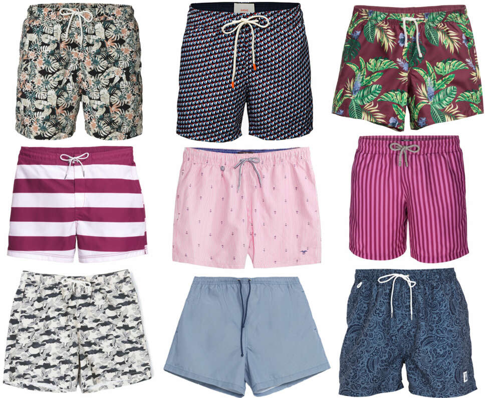 MØNSTRETE BADESHORTSER (f.v.): Selected Regular Fit Badeshorts, kr 299,95. Swims Multifarget Gavitella Badeshorts, kr 799. H&M Mønstret badeshorts, kr 149. H&M Stripet badeshorts, kr 199. Kappahl Hampton Republic 27 badeshorts, kr 279. Julian Reed James Pink, kr 399. J. Lindeberg Banks Pattern Badeshorts, kr 700. Zara Klassisk Badebukse med mini fiskebensmønster, kr 199. Ellos Men Mønstrede badeshorts, kr 249. MØNSTRETE BADESHORTSER (f.v.): Selected Regular Fit Badeshorts, kr 299,95. Swims Multifarget Gavitella Badeshorts, kr 799. H&M Mønstret badeshorts, kr 149. H&M Stripet badeshorts, kr 199. Kappahl Hampton Republic 27 badeshorts, kr 279. Julian Reed James Pink, kr 399. J. Lindeberg Banks Pattern Badeshorts, kr 700. Zara Klassisk Badebukse med mini fiskebensmønster, kr 199. Ellos Men Mønstrede badeshorts, kr 249.
