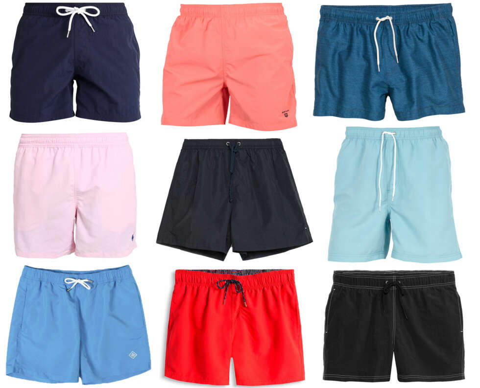 ENSFARGEDE BADESHORTSER (f.v.): Reiss Sonny Badeshorts - navy/Zalando, kr 799. Gant Badeshorts Basic, kr 499. H&M Melert badeshorts, kr 149. Polo Ralph Lauren HAWAIIAN - Badeshorts - carmel pink/Zalando, kr 599. Zara Basic Badebukse Klassisk, kr 199. Ellos Men Badeshorts, kr 149. J. Lindeberg Banks Solid Swim Badeshorts, kr 600. Esprit Badeshorts/Ellos, kr 249. Kappahl Badeshorts, kr 159. ENSFARGEDE BADESHORTSER (f.v.): Reiss Sonny Badeshorts - navy/Zalando, kr 799. Gant Badeshorts Basic, kr 499. H&M Melert badeshorts, kr 149. Polo Ralph Lauren HAWAIIAN - Badeshorts - carmel pink/Zalando, kr 599. Zara Basic Badebukse Klassisk, kr 199. Ellos Men Badeshorts, kr 149. J. Lindeberg Banks Solid Swim Badeshorts, kr 600. Esprit Badeshorts/Ellos, kr 249. Kappahl Badeshorts, kr 159.