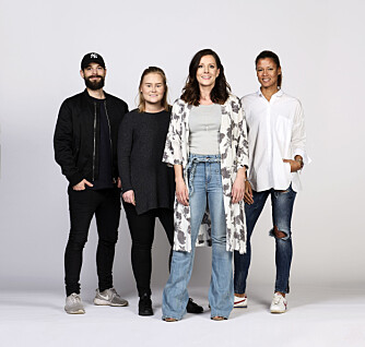 TEAMET: Fra venstre: Fotograf Lars Evanger, frisør og makeupstylist Christine Mellem, Kamille-modell Katrine og stylist Nadine Monroe. TEAMET: Fra venstre: Fotograf Lars Evanger, frisør og makeupstylist Christine Mellem, Kamille-modell Katrine og stylist Nadine Monroe.